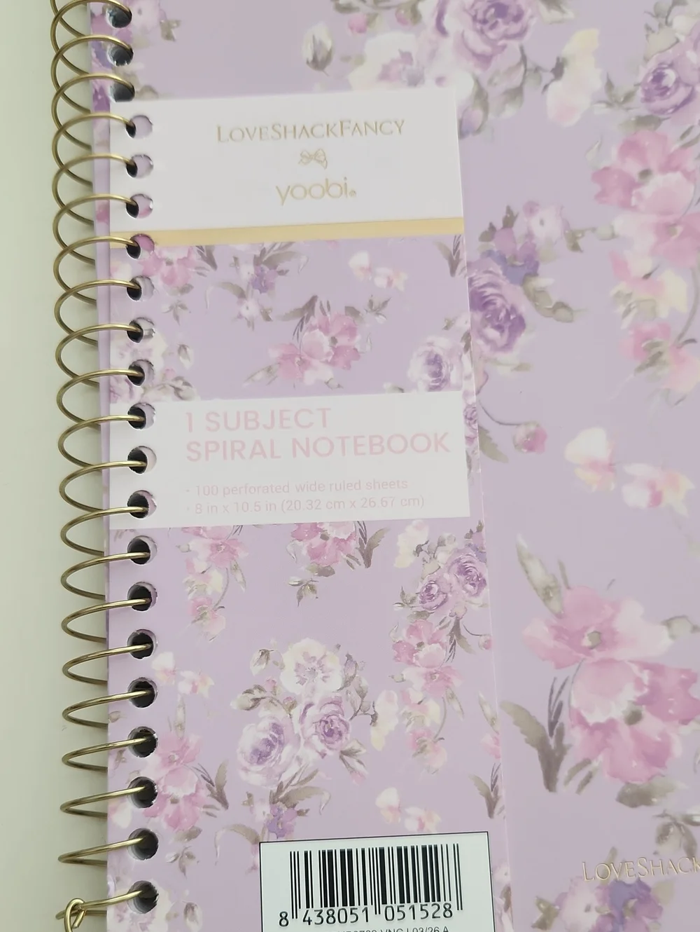 🩷🎯 LoveShackFancy x Target - Yoobi Purpl Rose Floral Wide Ruled Notebook New